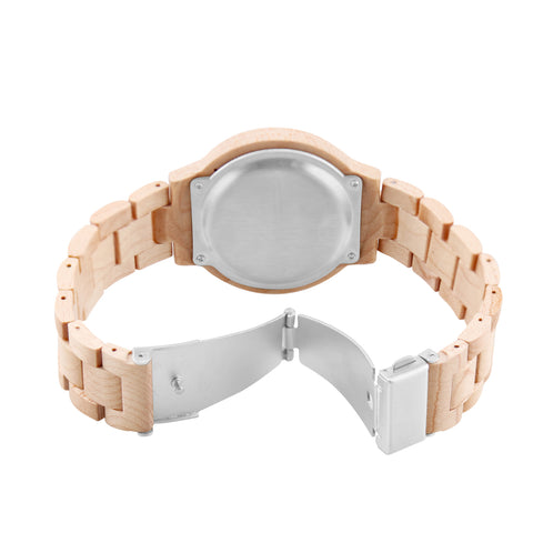 Natural Wooden LED Watch Diamond Display Wooden Strap Watch Fashion Men Watch