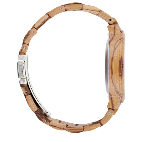 Natural Wooden LED Watch Diamond Display Wooden Strap Watch Fashion Men Watch