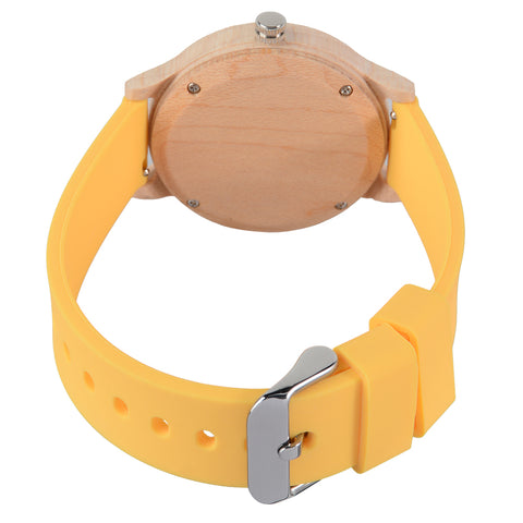 new high-value false three-eyed luminous niche fashion simple color quartz wood watch