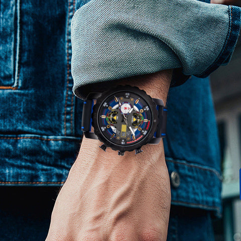 Men's Quartz Waterproof Watch with Large Dial