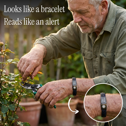 ❤️ Personalized Diabetes Medical ID Bracelet | Stay Prepared Every Day