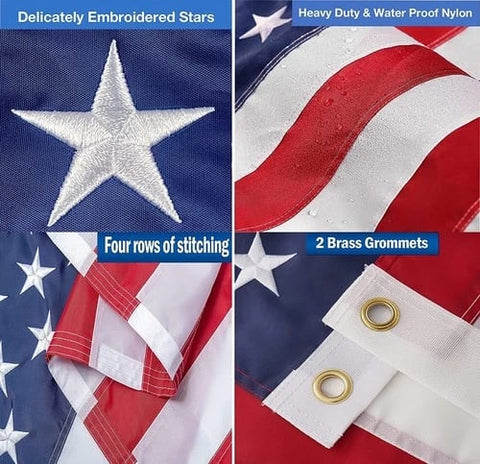 🔥Last 4 hours 60% OFF -✨2026 Best Embroidered Stars American Flags(Extreme Winds)