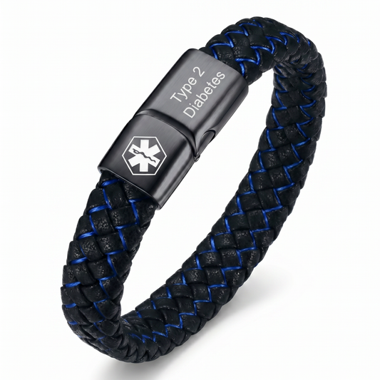 ❤️ Personalized Diabetes Medical ID Bracelet | Stay Prepared Every Day