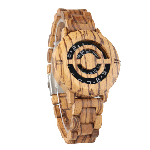 Men's Quartz Wooden Watch Without Hands