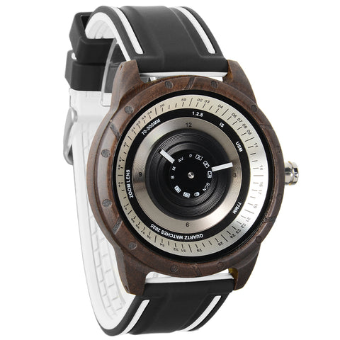 Small group dial pointer quartz wood watch