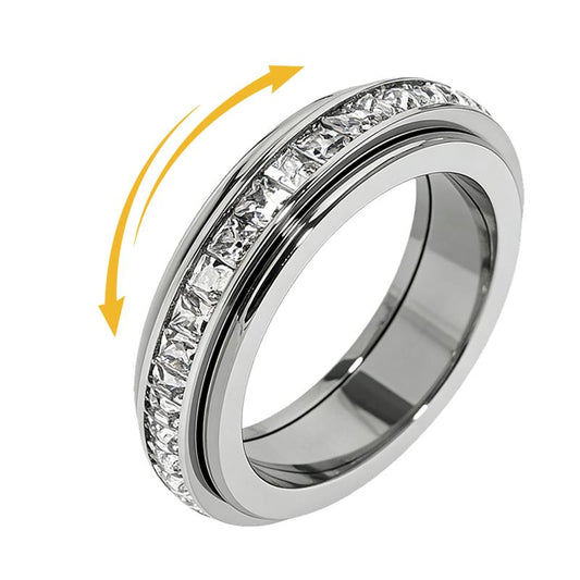 💍Anxiety Rings for Women and Men Titanium Steel Spinner Fidget Band Rings