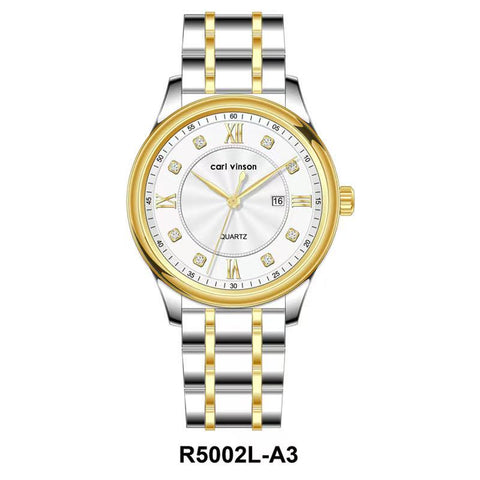 Luxury Stainless Steel Diamond Women's Watch – Elegant Quartz Dress Watch with Genuine Diamonds, Water-Resistant & Scratch-Proof Crystal Dial ( Gold/Silver, 32mm)