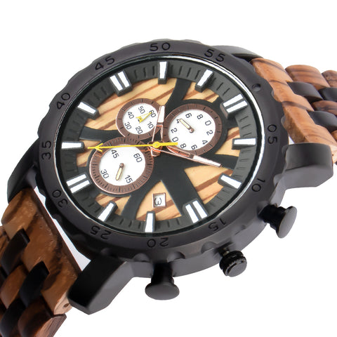 Wristwatches Wooden Watch For Men Quartz Wrist Watches Clock Gift Calendar Luminous Multifunction Fashion