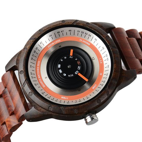 Wristwatches Fashion Wooden Watch Men Luxury Stylish Wood Camera Dial Quartz Watches Couple