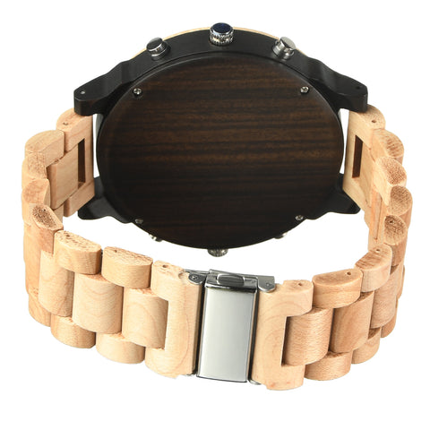 Hot selling men's giant watches trend multi-functional beautiful big dial wooden watch