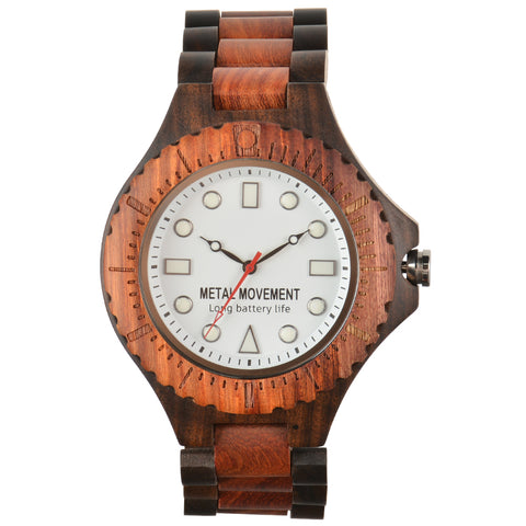 Men's Large Dial Wooden Strap Quartz Watch Non Waterproof Simple Pointer Round Multicolor Watch For Men