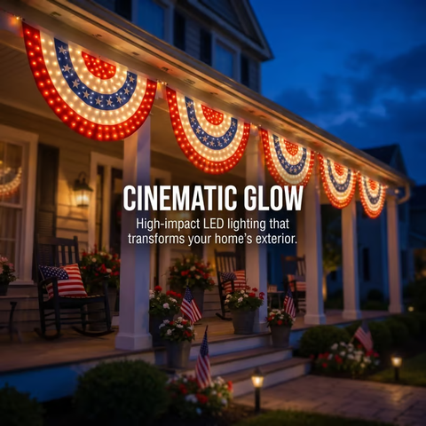 LED Patriotic Bunting Banner for America’s 250th