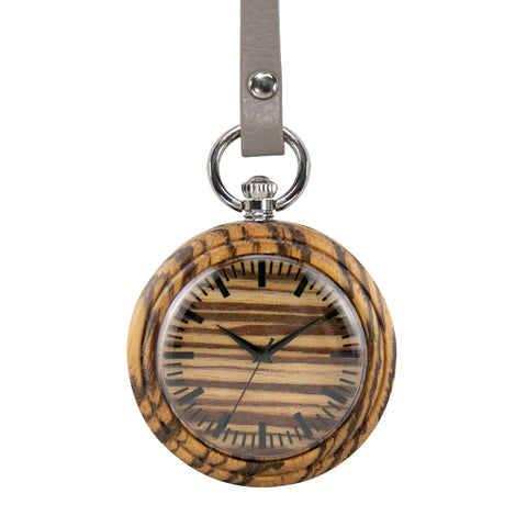 Vintage Pendant Clock Carved Pattern Analog Quartz Watches Reloj De Bolsillo Wood Pocket Watch With Fob Chain For Man