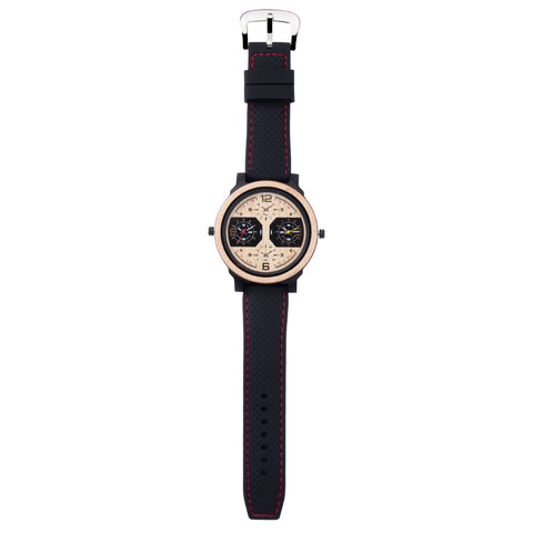 Dual time zone business and leisure niche quartz wooden watch