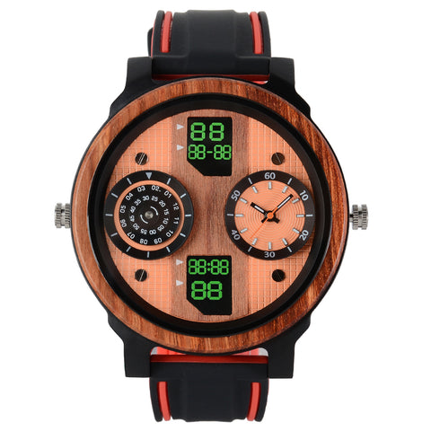 Men's Wooden Watch with Large Dial