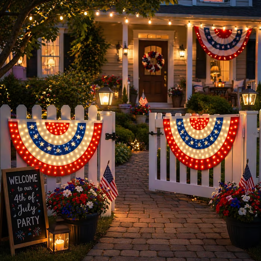 LED Patriotic Bunting Banner for America’s 250th