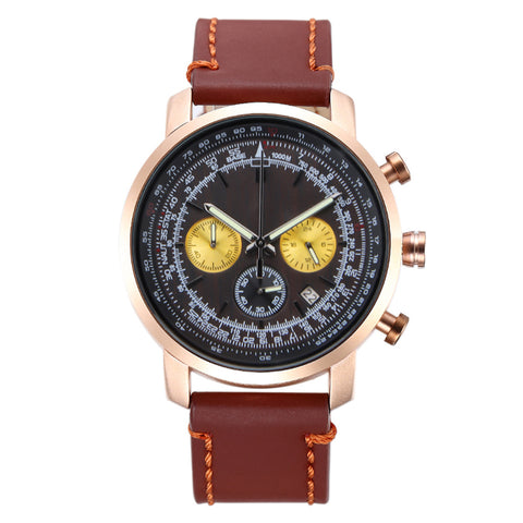 Fashion Large Dial Quartz Leather Sport watches High Quality Clock Wristwatch Relogio Masculino Men Watch