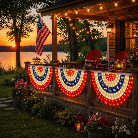 LED Patriotic Bunting Banner for America’s 250th