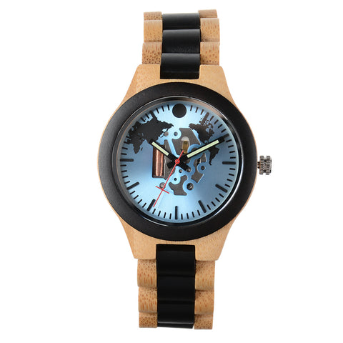 New Adult European and American Casual Fashion Hollow Quartz Wooden Watch