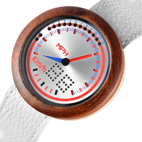 Unique LED Touch Screen Men's Digital Quartz Watch Nature Wood Leather Strap