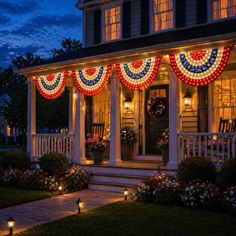 LED Patriotic Bunting Banner for America’s 250th