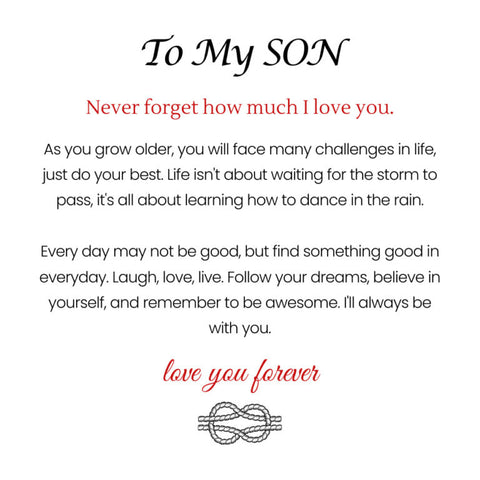 To My Son – ‘Love You Forever’ Personalised Name Bracelet