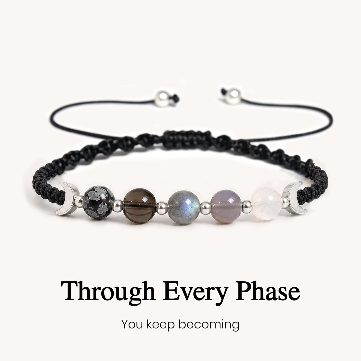Moon Phase Crystal Healing Bracelet - Natural Stones for Balance & Good Energy