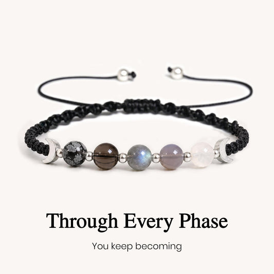 Moon Phase Crystal Healing Bracelet - Natural Stones for Balance & Good Energy