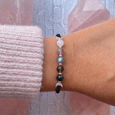 Moon Phase Crystal Healing Bracelet - Natural Stones for Balance & Good Energy