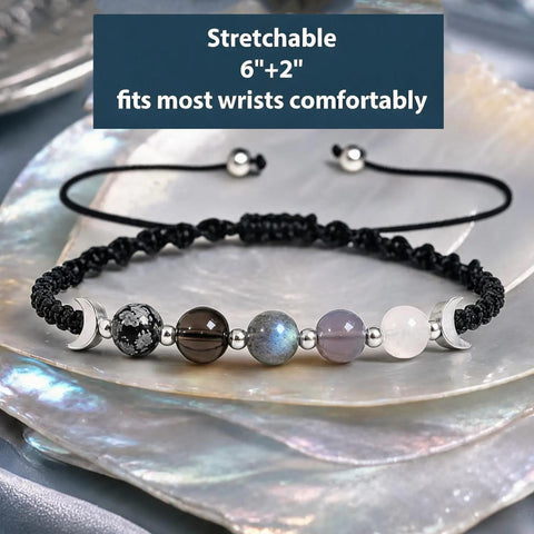 Moon Phase Crystal Healing Bracelet - Natural Stones for Balance & Good Energy