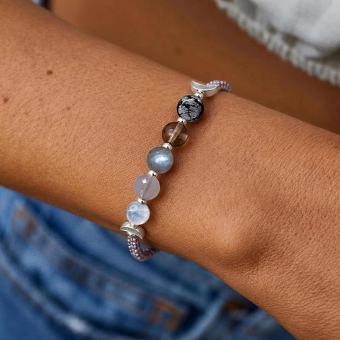 Moon Phase Crystal Healing Bracelet - Natural Stones for Balance & Good Energy
