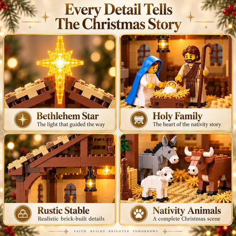 ⏳ 50% OFF – 🌟The Nativity Story Building Block Set