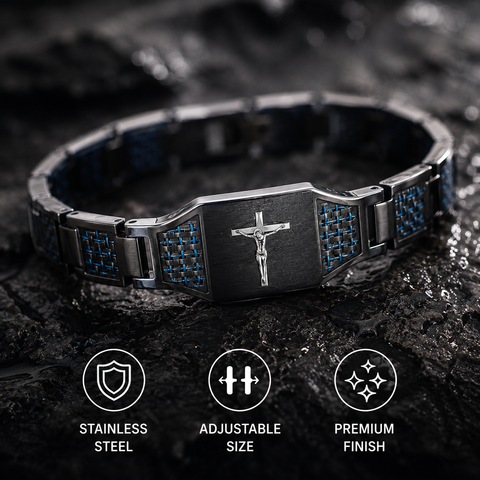 Men’s Jesus Cross Bracelet – Meaningful Faith Gift for Him，Wear Your Faith. Every Day.