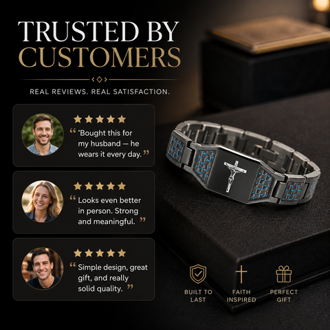 Men’s Jesus Cross Bracelet – Meaningful Faith Gift for Him，Wear Your Faith. Every Day.
