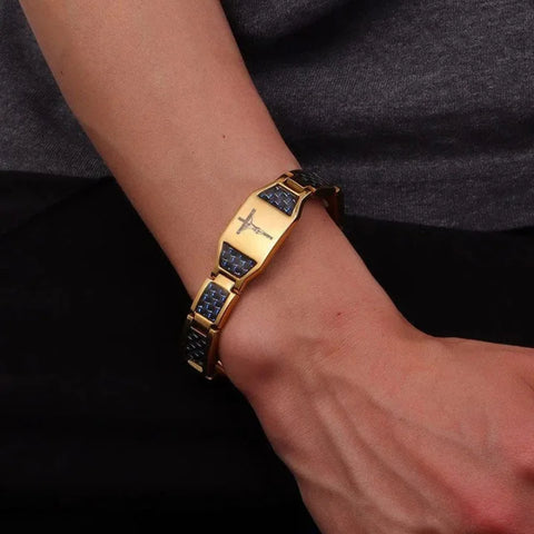 Men's Jesus cross energy bracelet