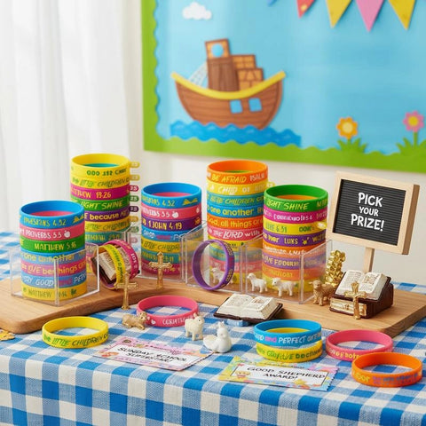 ✝️Bible Verse Bracelets – Christian Faith Wristbands for Church Events, Youth Groups & Sunday School Rewards