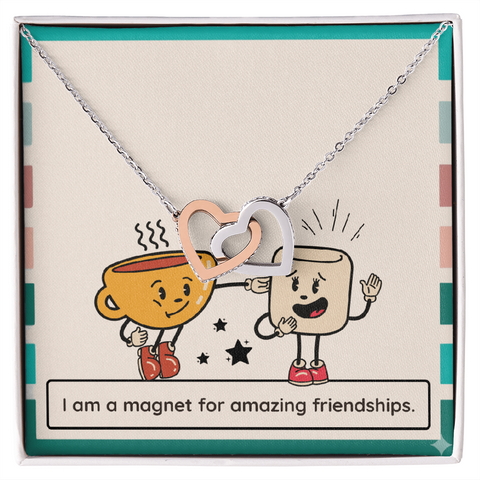 Magnet for Amazing Friendships – Interlocking Hearts Necklace