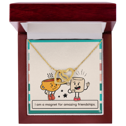 Magnet for Amazing Friendships – Interlocking Hearts Necklace