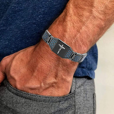 Men’s Jesus Cross Bracelet – Meaningful Faith Gift for Him，Wear Your Faith. Every Day.