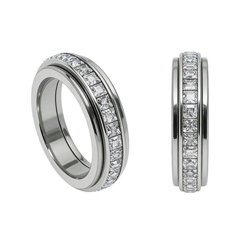 💍Anxiety Rings for Women and Men Titanium Steel Spinner Fidget Band Rings