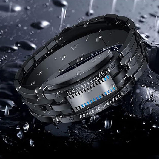 🏆50% OFF NOW! ⏳ Binary LED Watch – Stainless steel, blue light, sporty & water-resistant – modern style ⚡