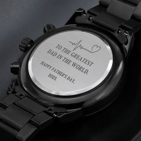 Father's Day 2023 Engraved Black Chronograph Watch